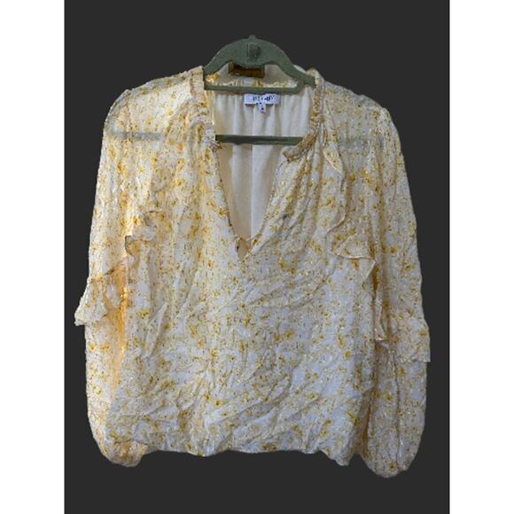Intermix Floral Blouse Size 14 | Ruffle V-Neck Boho Romantic Top - Picture 3 of 6